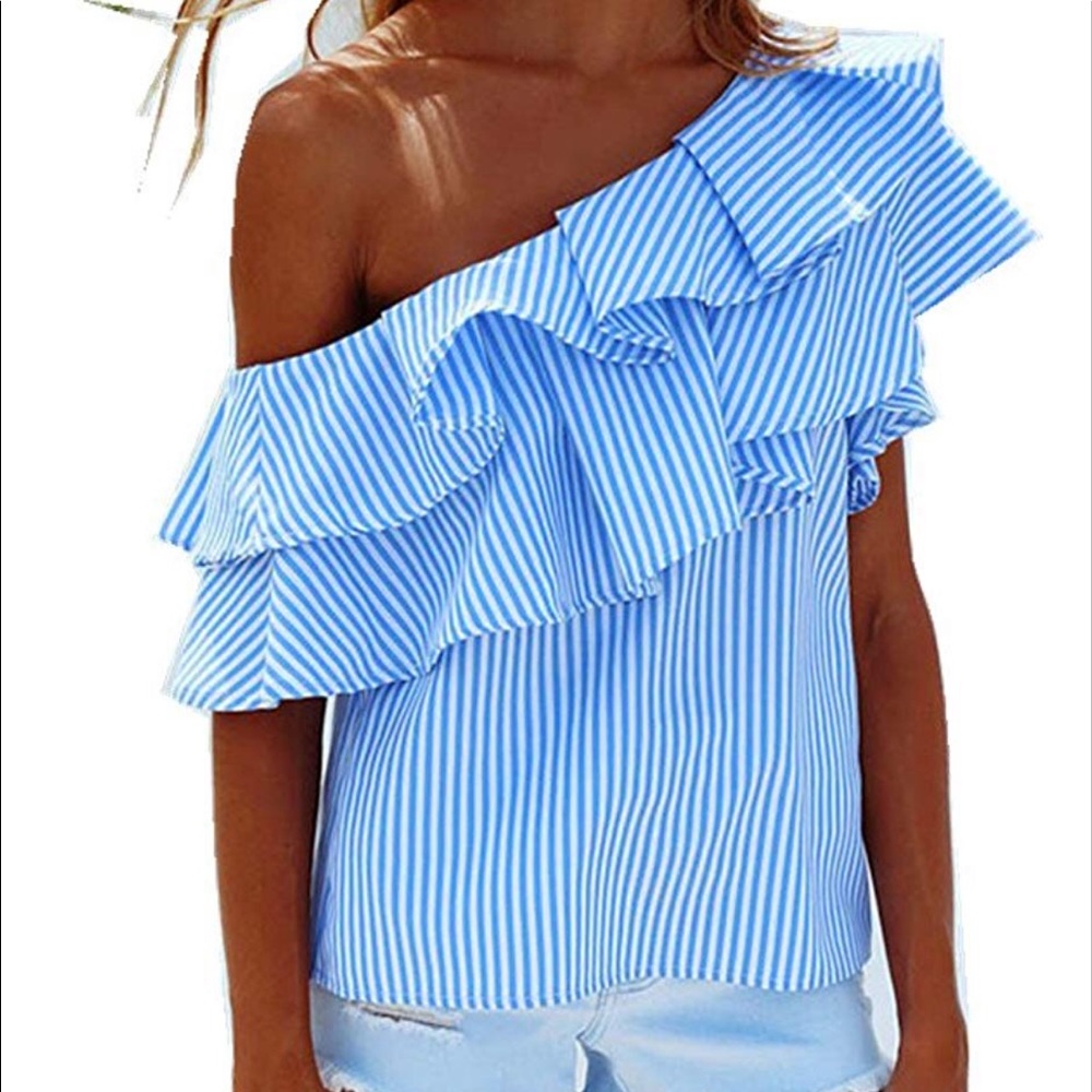 One shoulder Ruffle Top